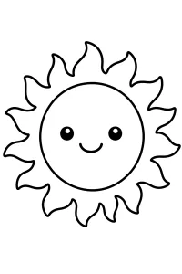 Sole sorridente da colorare disegno da colorare PDF gratis