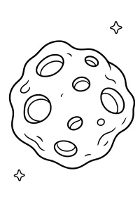 Asteroide con grandi crateri disegno da colorare PDF gratis
