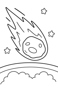 Lächelnder Meteor im Weltraum malvorlage kostenlos PDF