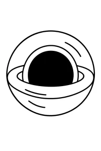 Buco nero semplice con grande anello disegno da colorare PDF gratis