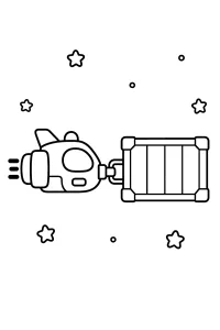 Rimorchiatore spaziale con contenitore disegno da colorare PDF gratis