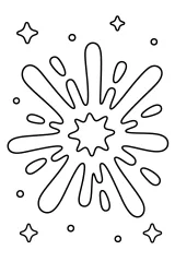 Supernova con raggi esplosivi disegno da colorare PDF gratis