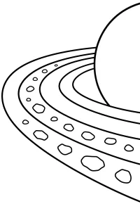 Anelli planetari da vicino disegno da colorare PDF gratis