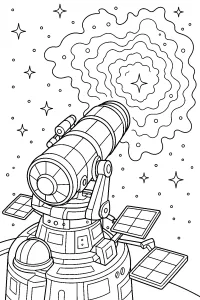 Weltraumteleskop beobachtet einen Nebel malvorlage kostenlos PDF