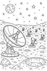 Antenne radio sulla Luna disegno da colorare PDF gratis