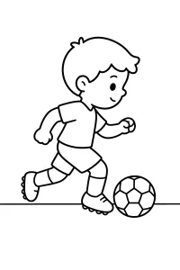 Bambino che corre con pallone da calcio disegno da colorare PDF gratis
