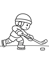 Hockeyspeler met stick en puck kleurplaat gratis PDF