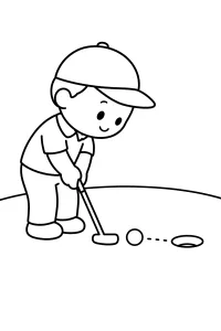 Bambino che gioca a golf disegno da colorare PDF gratis