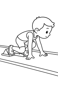 Atleta ai blocchi di partenza disegno da colorare PDF gratis
