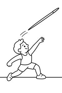 Bambino che lancia il giavellotto disegno da colorare PDF gratis