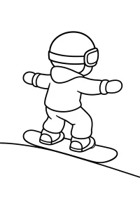 Snowboarder con casco e maschera disegno da colorare PDF gratis