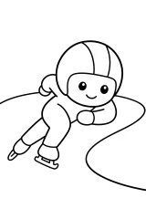 Pattinatore di velocità in curva disegno da colorare PDF gratis
