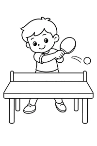 Bambino che gioca a ping pong disegno da colorare PDF gratis