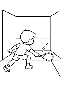 Bambino che gioca a squash disegno da colorare PDF gratis