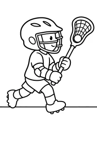 Giocatore di lacrosse in corsa disegno da colorare PDF gratis