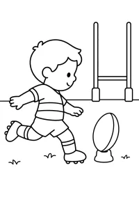 Giocatore di rugby che calcia il pallone disegno da colorare PDF gratis