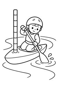 Bambino in kayak nello slalom disegno da colorare PDF gratis