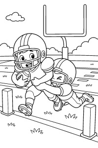 Footballtackle bij de doellijn kleurplaat gratis PDF