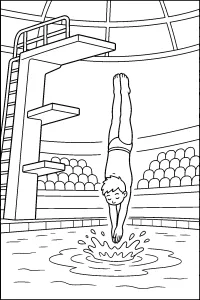 Turmspringer im Wasser malvorlage kostenlos PDF