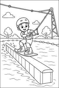 Wakeboarder auf der Rail malvorlage kostenlos PDF