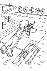 Biatleta al poligono disegno da colorare PDF gratis