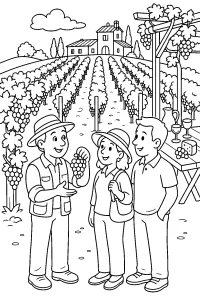 Visita guidata al vigneto disegno da colorare PDF gratis