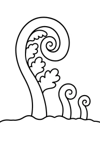 Helecho en espiral con brotes dibujo para colorear PDF gratis
