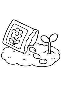 Bustina di semi e germoglio primaverile disegno da colorare PDF gratis