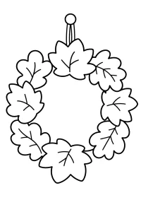 Ghirlanda autunnale di foglie disegno da colorare PDF gratis