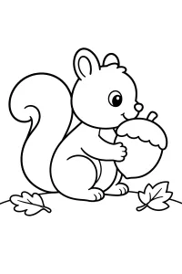Topolino con ghianda disegno da colorare PDF gratis