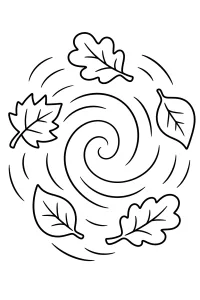 Autumn Leaf Swirl coloring page free PDF