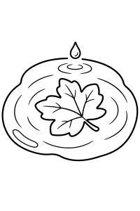 Foglia autunnale nella pozzanghera disegno da colorare PDF gratis
