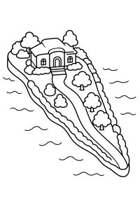 Villa su una penisola disegno da colorare PDF gratis