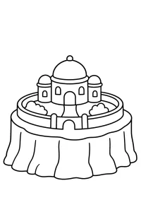Palazzo con cupola su un altopiano disegno da colorare PDF gratis