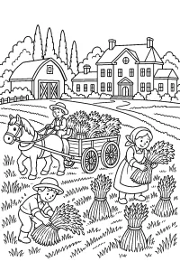 Ernte auf dem Landgut malvorlage kostenlos PDF