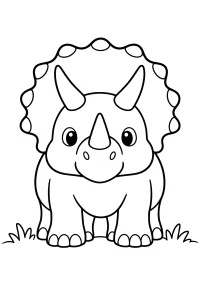 Triceratopo visto di fronte disegno da colorare PDF gratis