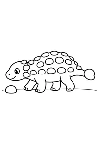 Ankylosauro con sasso disegno da colorare PDF gratis
