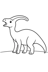 Parasaurolofo con cresta lunga disegno da colorare PDF gratis