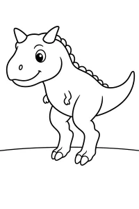Dinosauro con corna in punta di piedi disegno da colorare PDF gratis