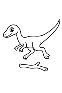 Compsognathus salta un ramoscello disegno da colorare PDF gratis