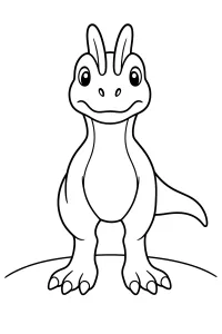 Dilofosauro con creste da colorare disegno da colorare PDF gratis