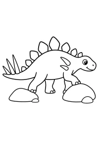 Kentrosaurus tra due rocce disegno da colorare PDF gratis
