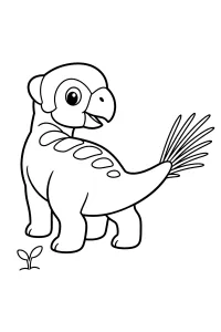 Psittacosauro con setole sulla coda disegno da colorare PDF gratis