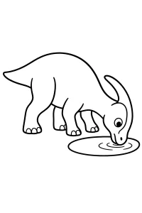 Saurolophus che beve disegno da colorare PDF gratis