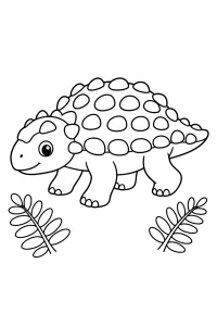 Armored Minmi Between Ferns coloring page free PDF