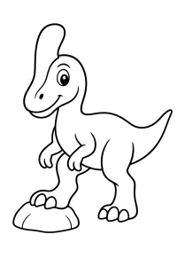 Dinosauro con lunga cresta sulla roccia disegno da colorare PDF gratis