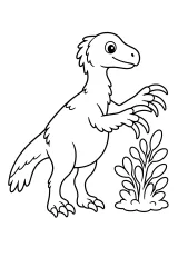 Nothronychus con lunghi artigli disegno da colorare PDF gratis
