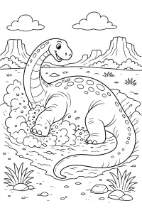 Apatosauro nel bagno di polvere disegno da colorare PDF gratis