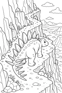 Kentrosauro sul sentiero della scogliera disegno da colorare PDF gratis