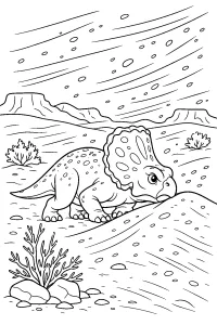 Protoceratopo nella tempesta di sabbia disegno da colorare PDF gratis